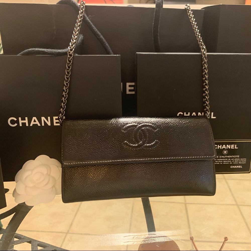 ⛔️SOLD⛔️ Chanel CC Black with Ruthenium chain!
